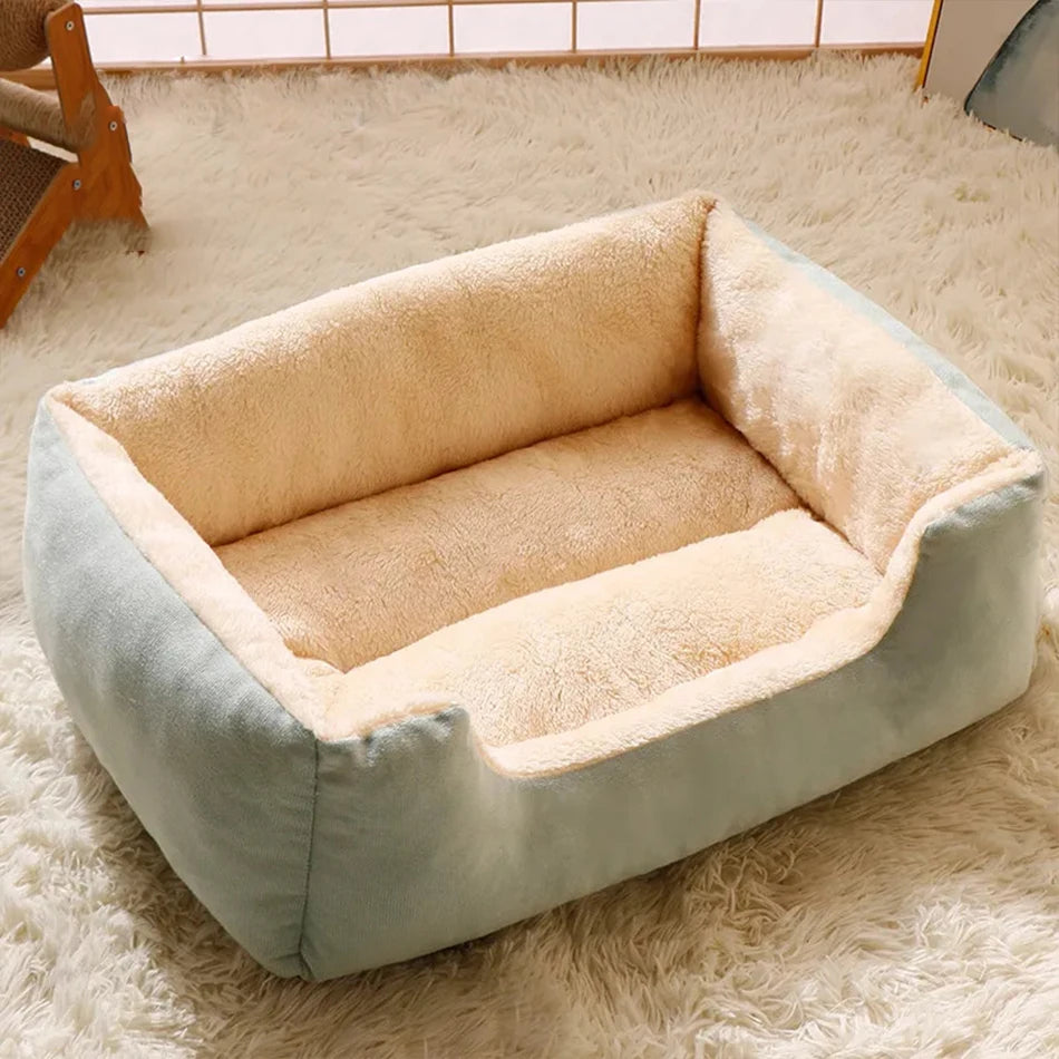 Plush Cat Bed Basket - Cozy Plush Bed