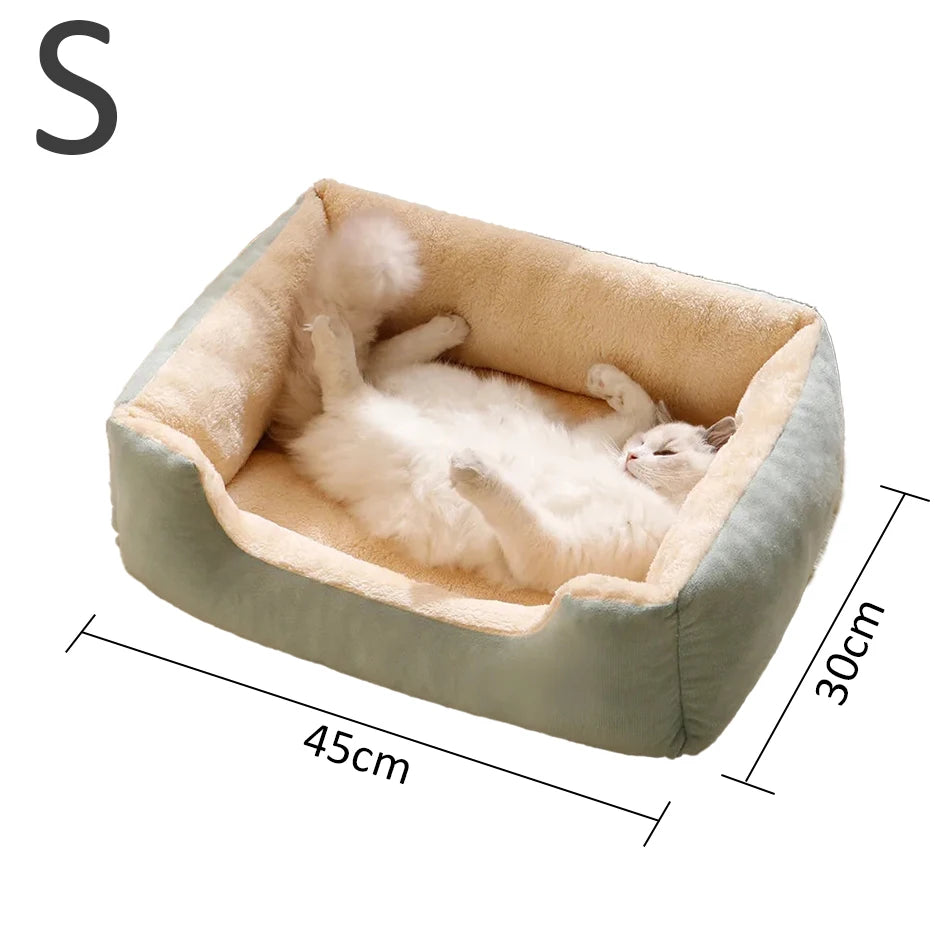 Plush Cat Bed Basket - Cozy Plush Bed
