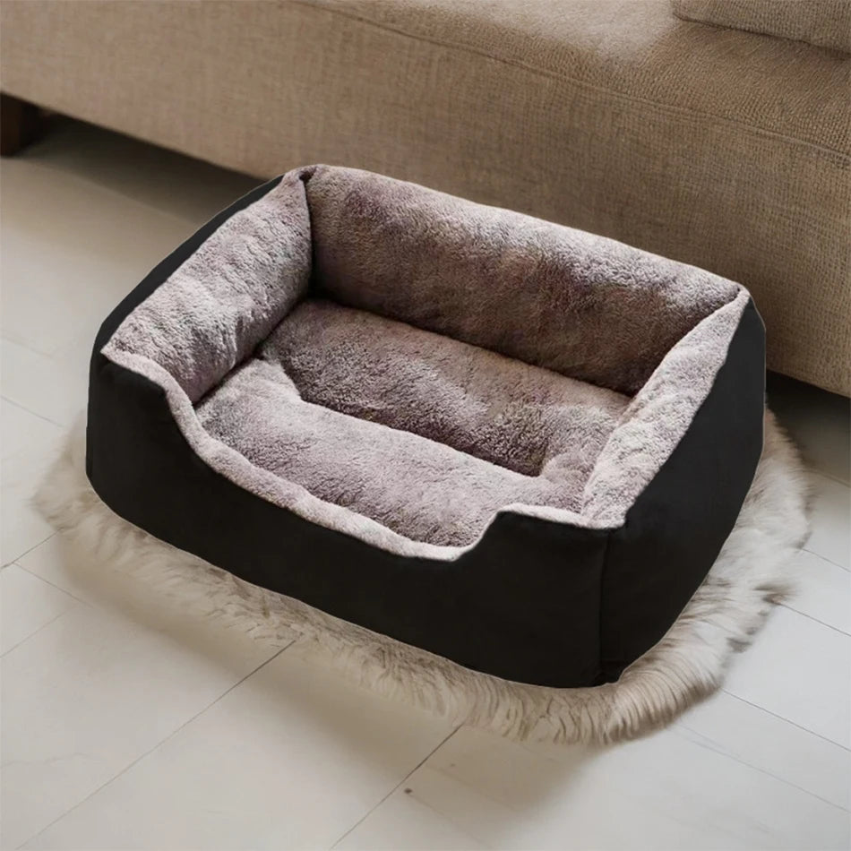 Plush Cat Bed Basket - Cozy Plush Bed