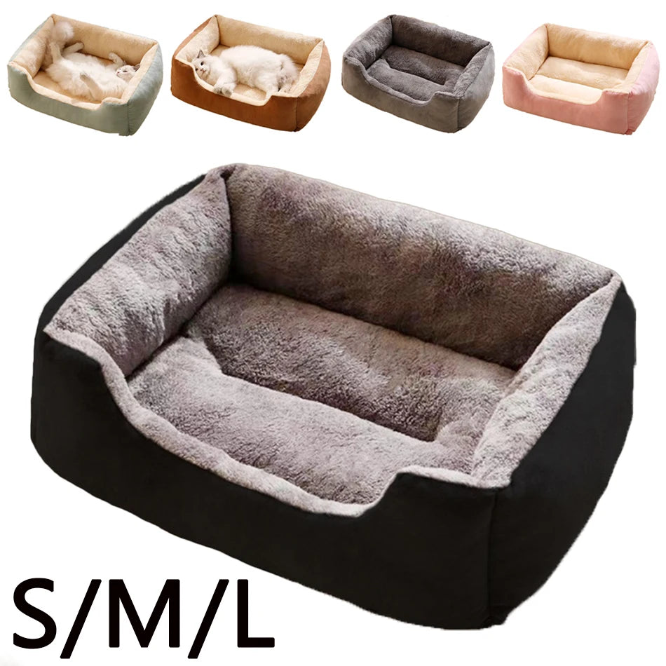 Plush Cat Bed Basket - Cozy Plush Bed