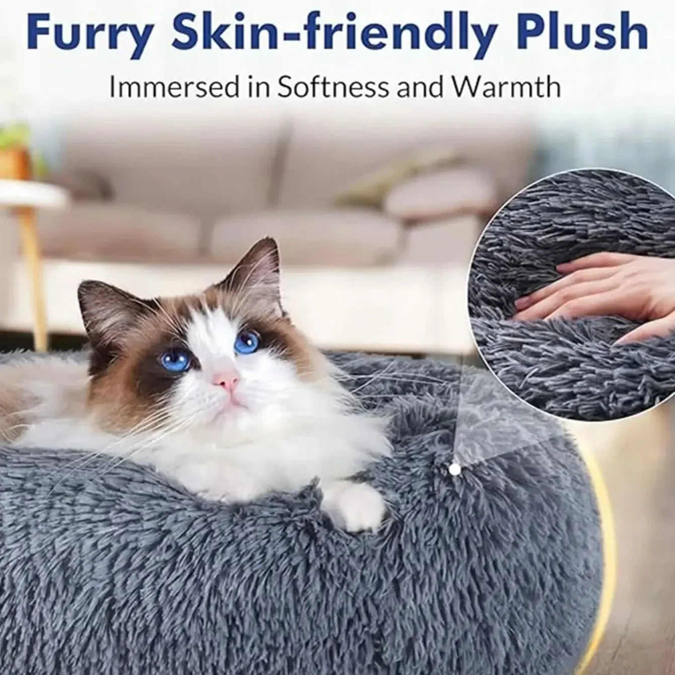 Oversized Round Pet Bed - Plush Nest
