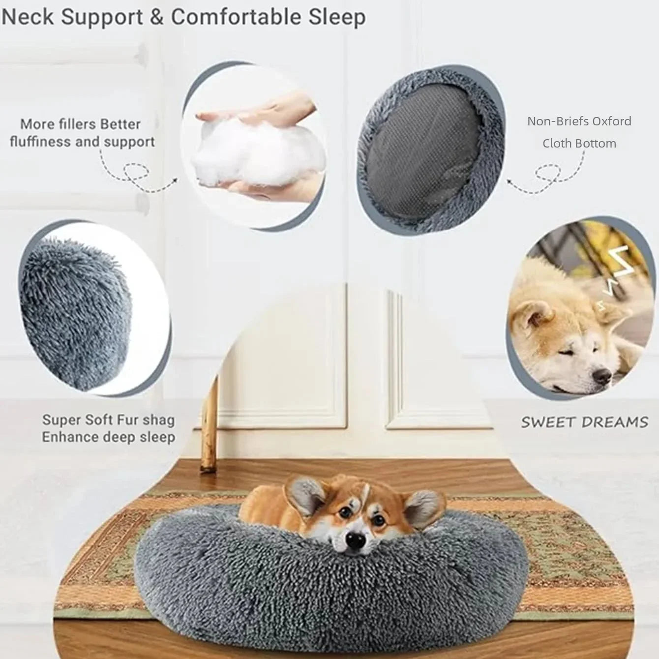 Oversized Round Pet Bed - Plush Nest