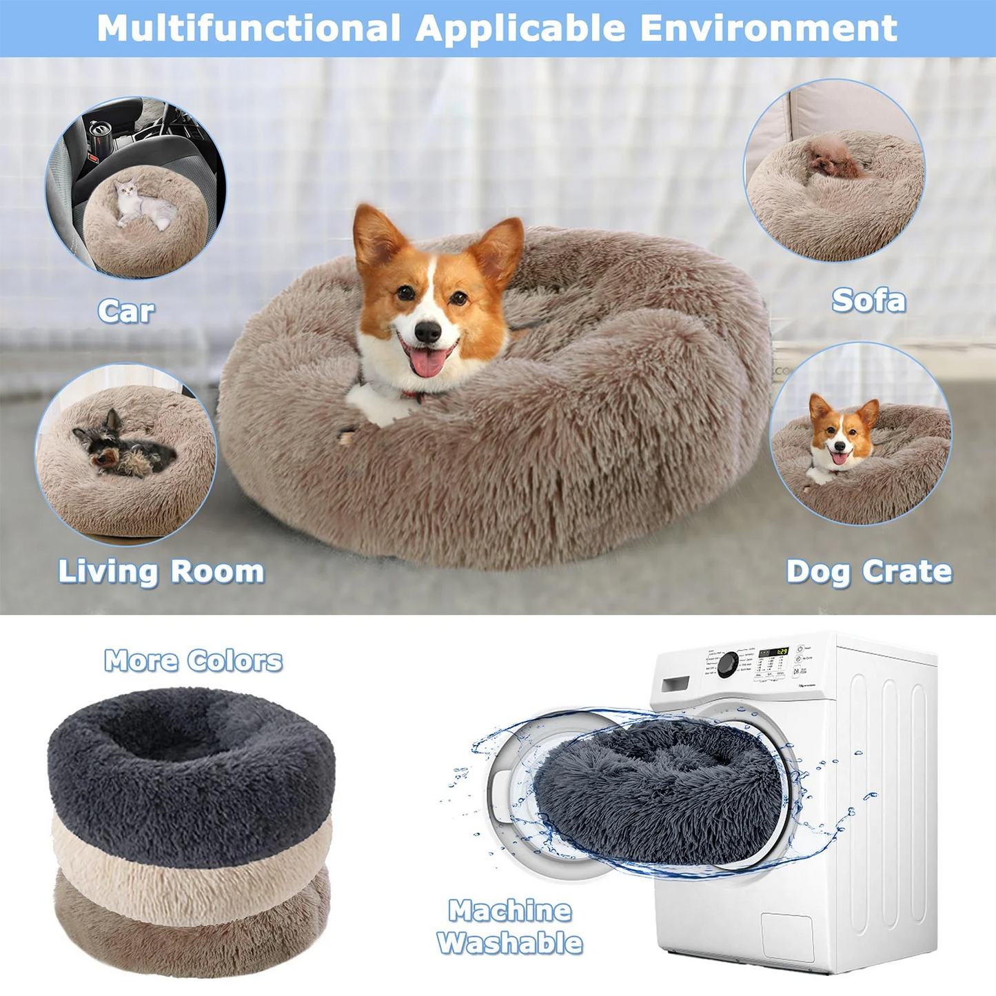 Oversized Round Pet Bed - Plush Nest