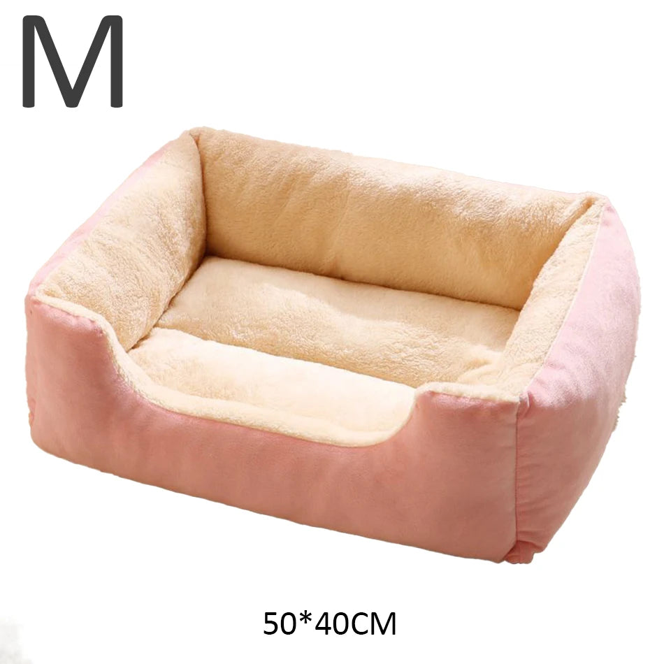 Plush Cat Bed Basket - Cozy Plush Bed