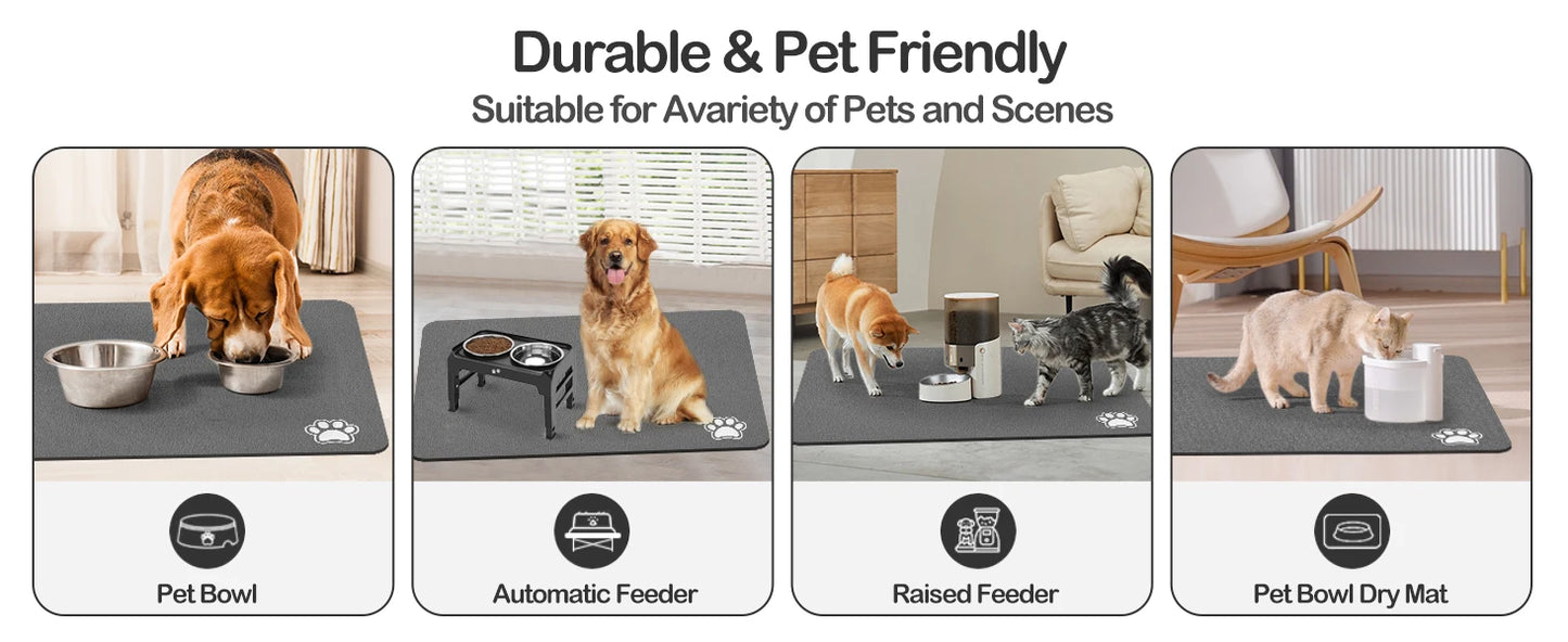 Absorbent Water Mat - Quick Dry Pet Placemat