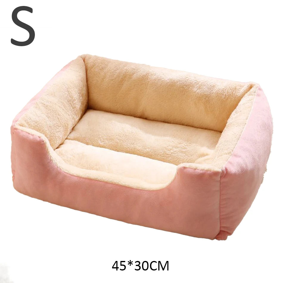 Plush Cat Bed Basket - Cozy Plush Bed