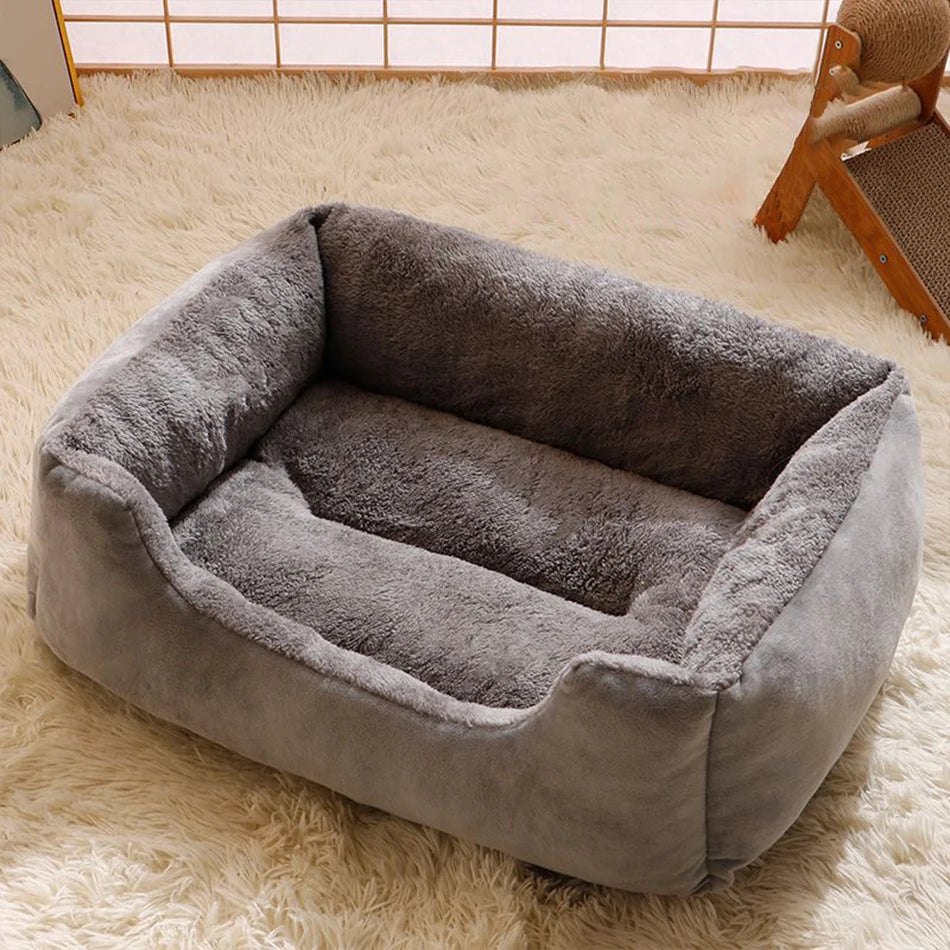 Plush Cat Bed Basket - Cozy Plush Bed