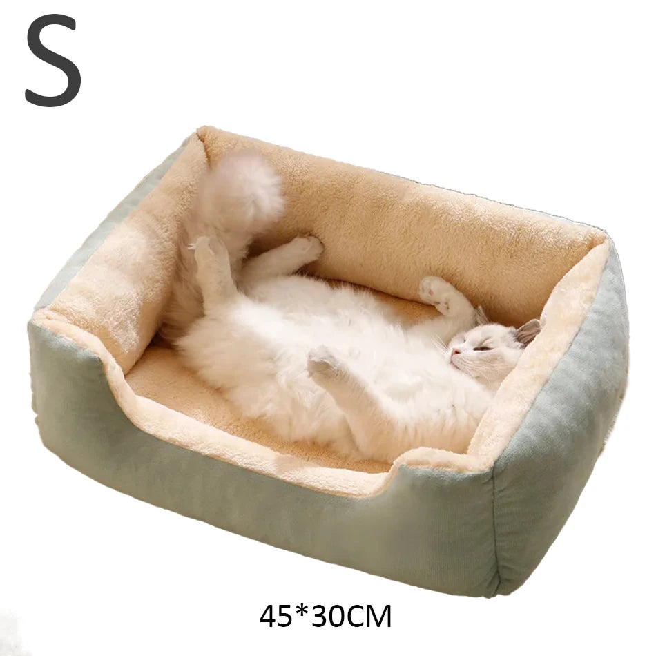 Plush Cat Bed Basket - Cozy Plush Bed