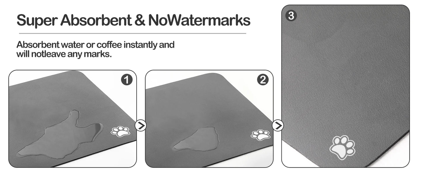 Absorbent Water Mat - Quick Dry Pet Placemat