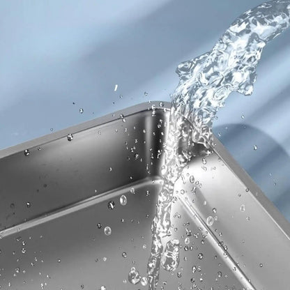 Open Top Litter Tray - Stainless Steel High Side Box