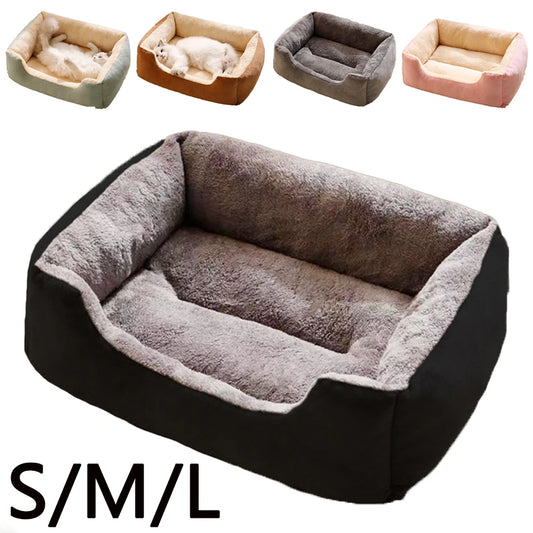 Plush Cat Bed Basket - Cozy Plush Bed