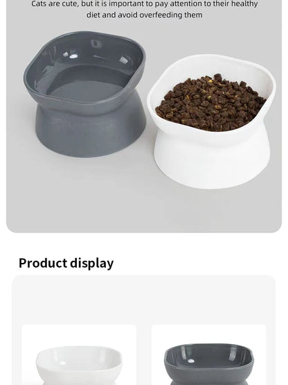 Elevated Cat Bowl - Anti-Vomit Whisker Relief