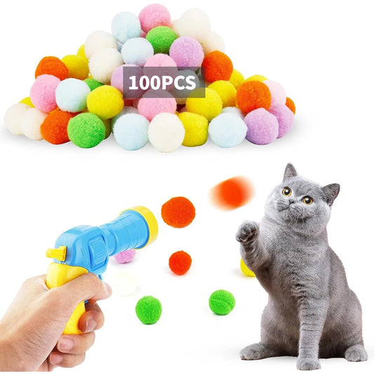 Plush Ball Launcher – Interactive Cat Toy