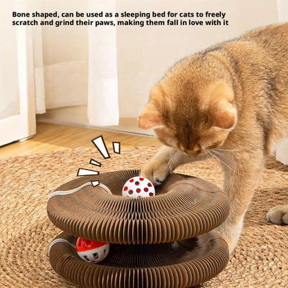 Magic Organ Cat Scratcher – Foldable with Rolling Ball