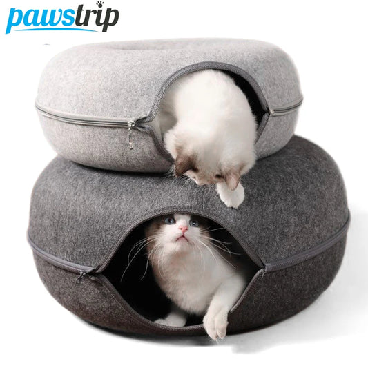 Cozy Donut Cat Bed - Felt Cave