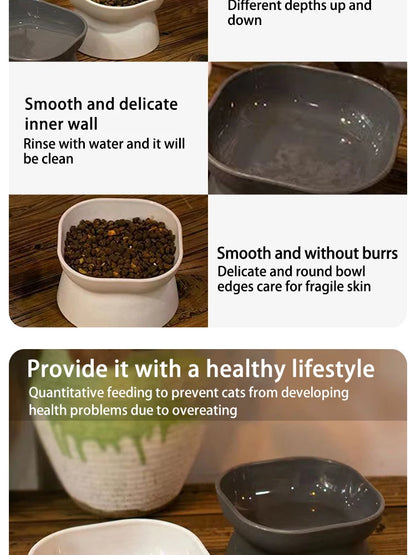 Elevated Cat Bowl - Anti-Vomit Whisker Relief