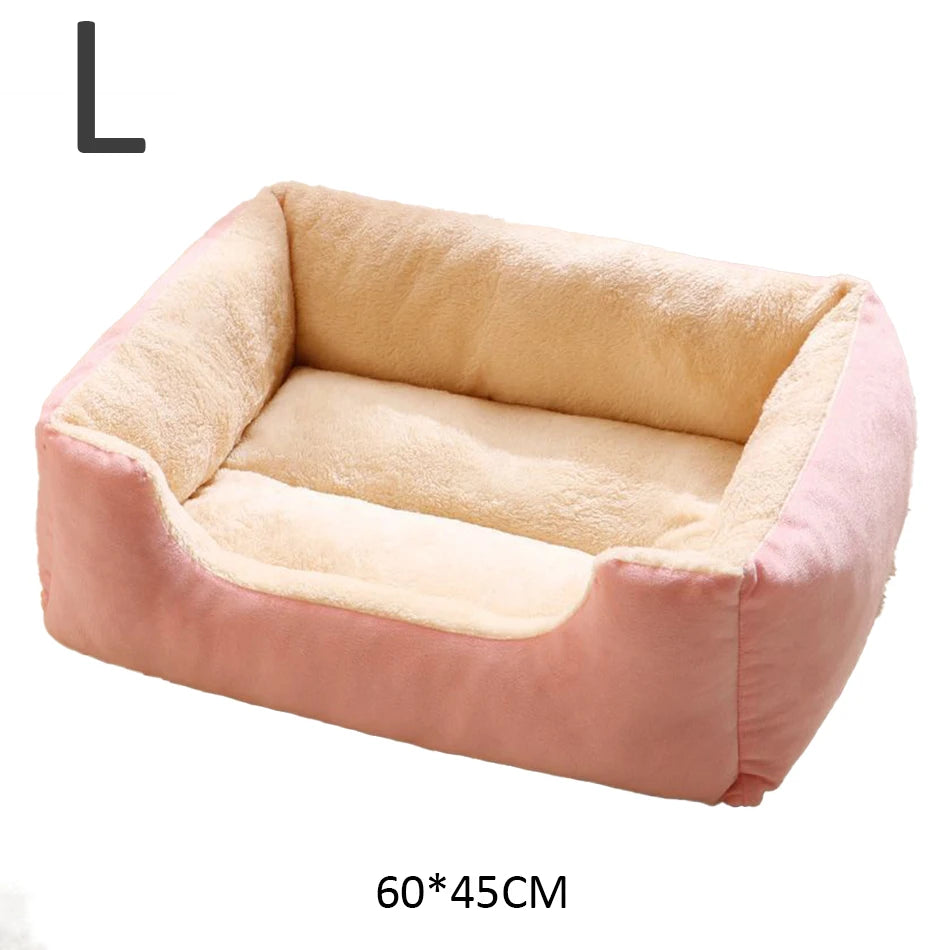 Plush Cat Bed Basket - Cozy Plush Bed