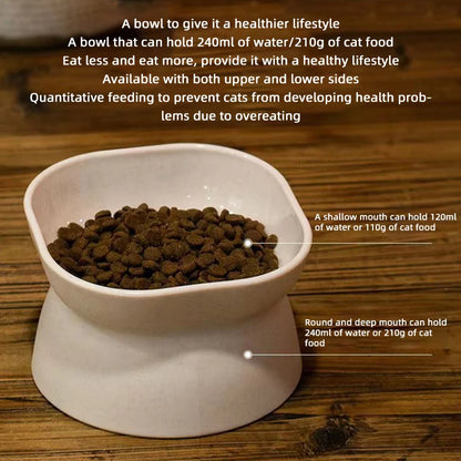 Elevated Cat Bowl - Anti-Vomit Whisker Relief