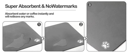 Absorbent Water Mat - Quick Dry Pet Placemat