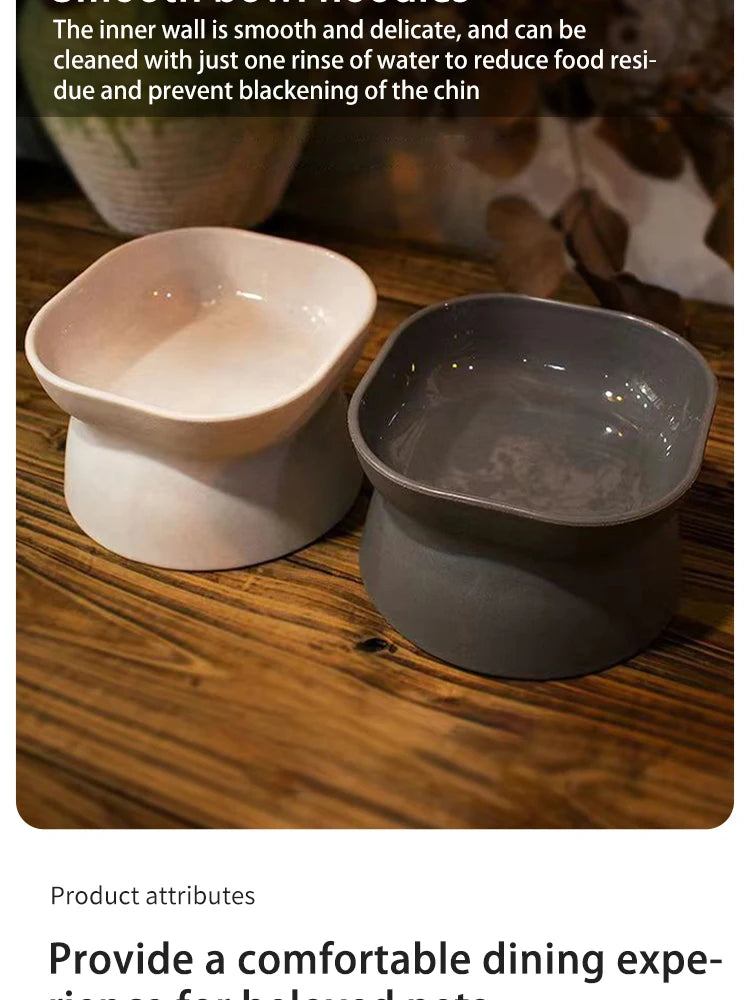 Elevated Cat Bowl - Anti-Vomit Whisker Relief