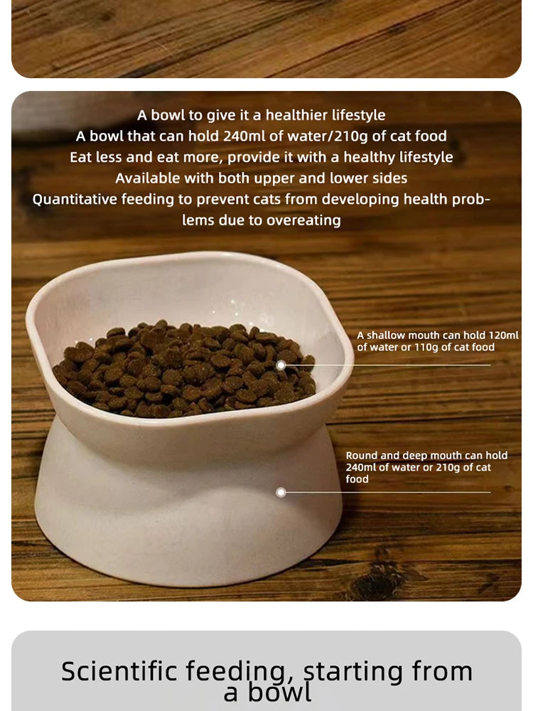 Elevated Cat Bowl - Anti-Vomit Whisker Relief