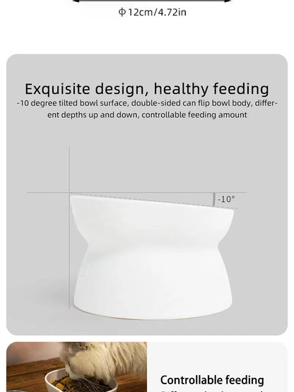 Elevated Cat Bowl - Anti-Vomit Whisker Relief
